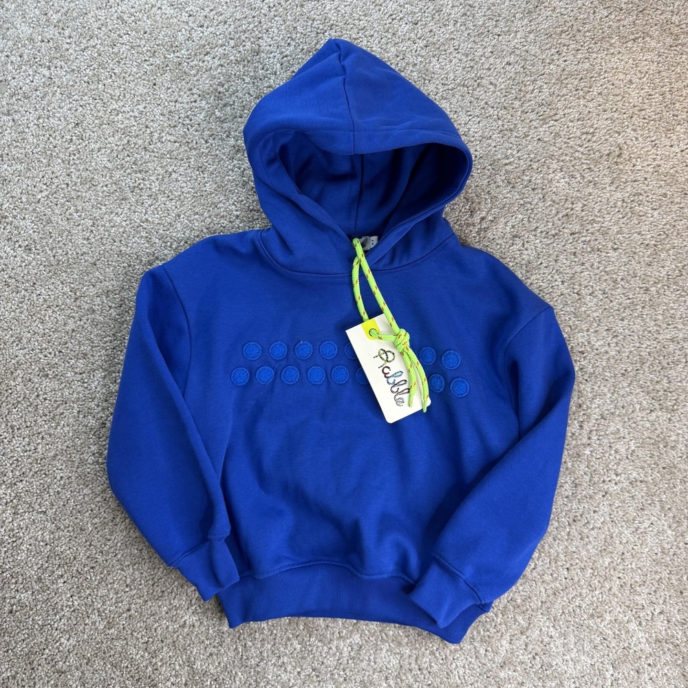 Rabble Hoodie Kids 6-7 Blue Blueberry Blast Fleece Pullover Sweatshirt Dots